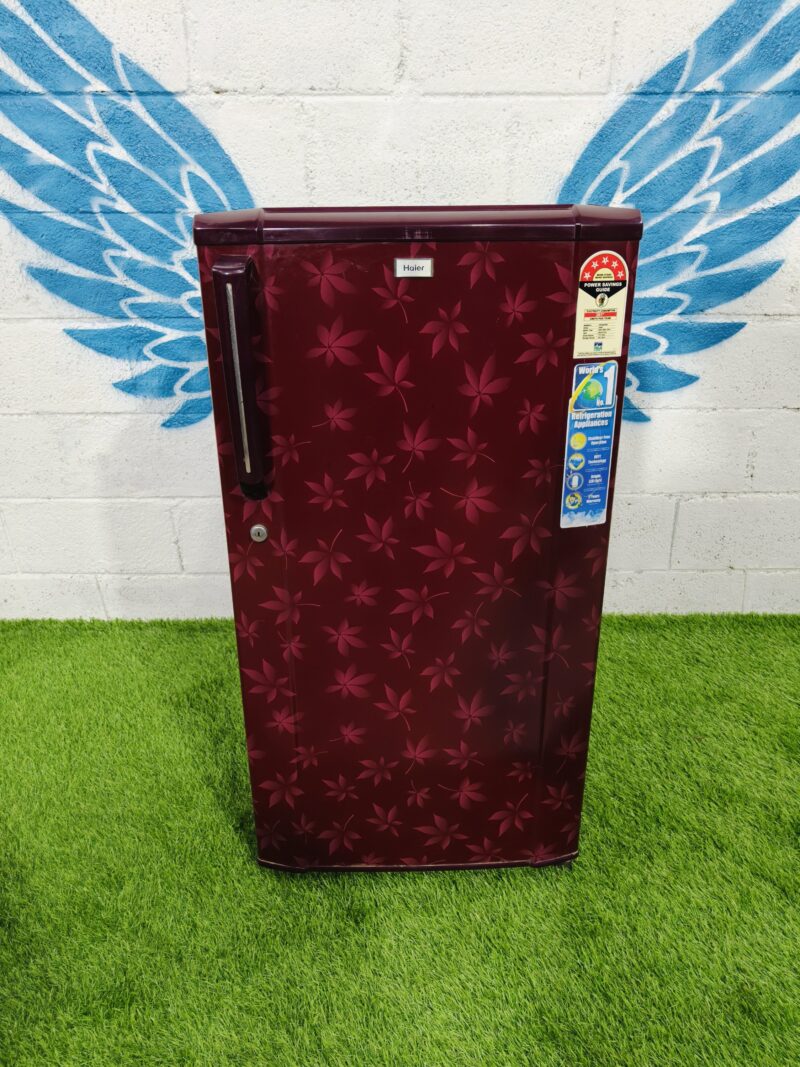 Haier 5 star energy rating inbuilt stabiliser maroon flower model 170 lte gently used single door refrigerator