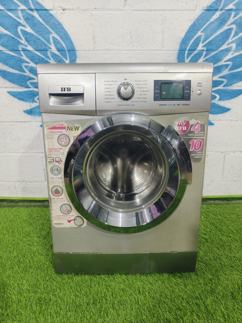 IFB senator aqua 8 kg silver in colour fully automatic front load washing machine