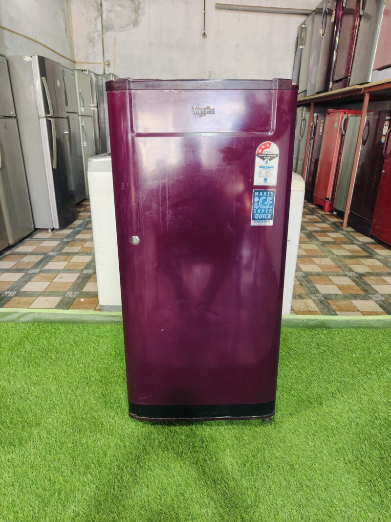Whirlpool ice magic 190 ltr maroon in colour single door used fridge