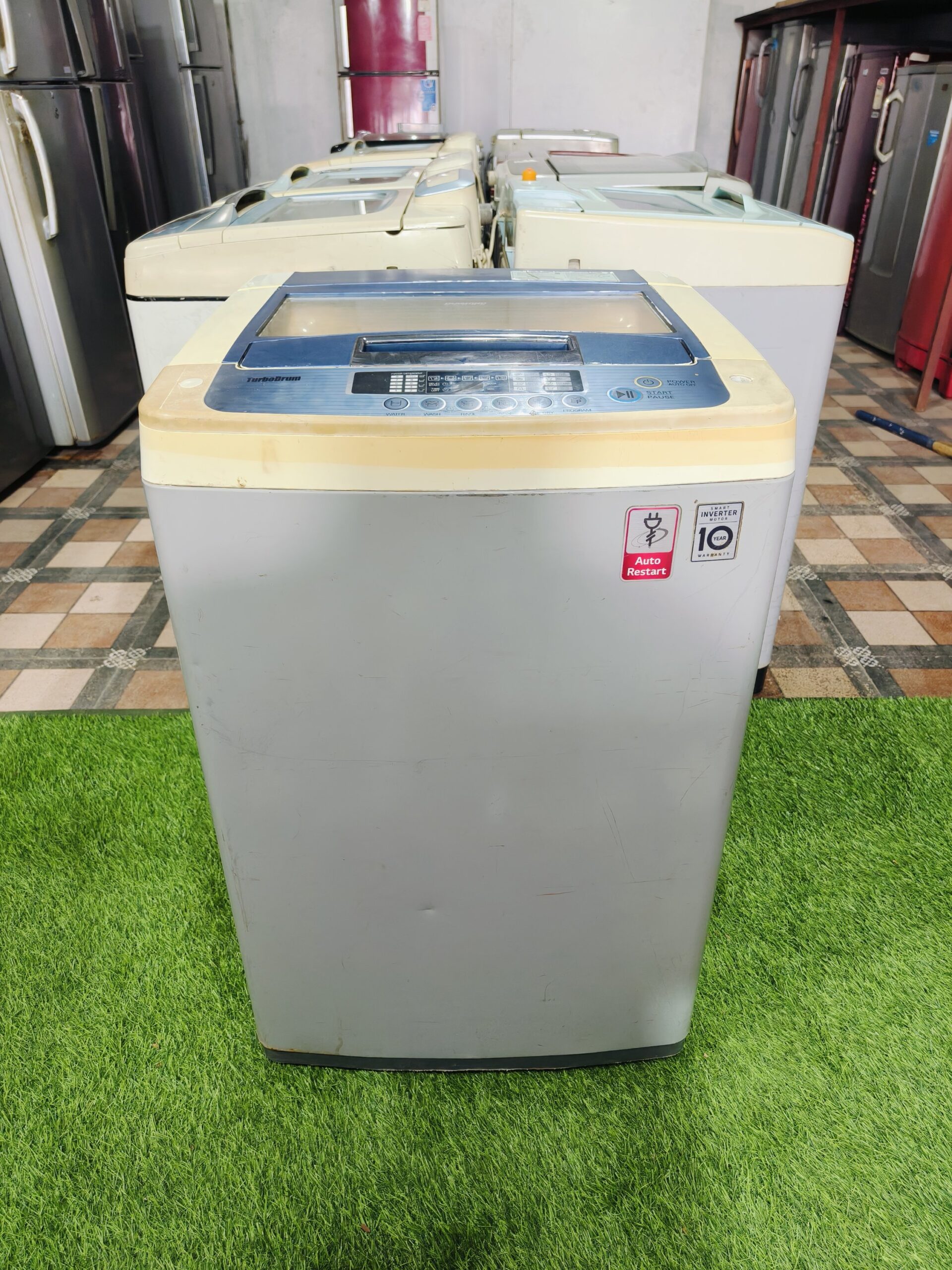 LG turbo drum 6.5 kg double colour fully automatic top load washing machine