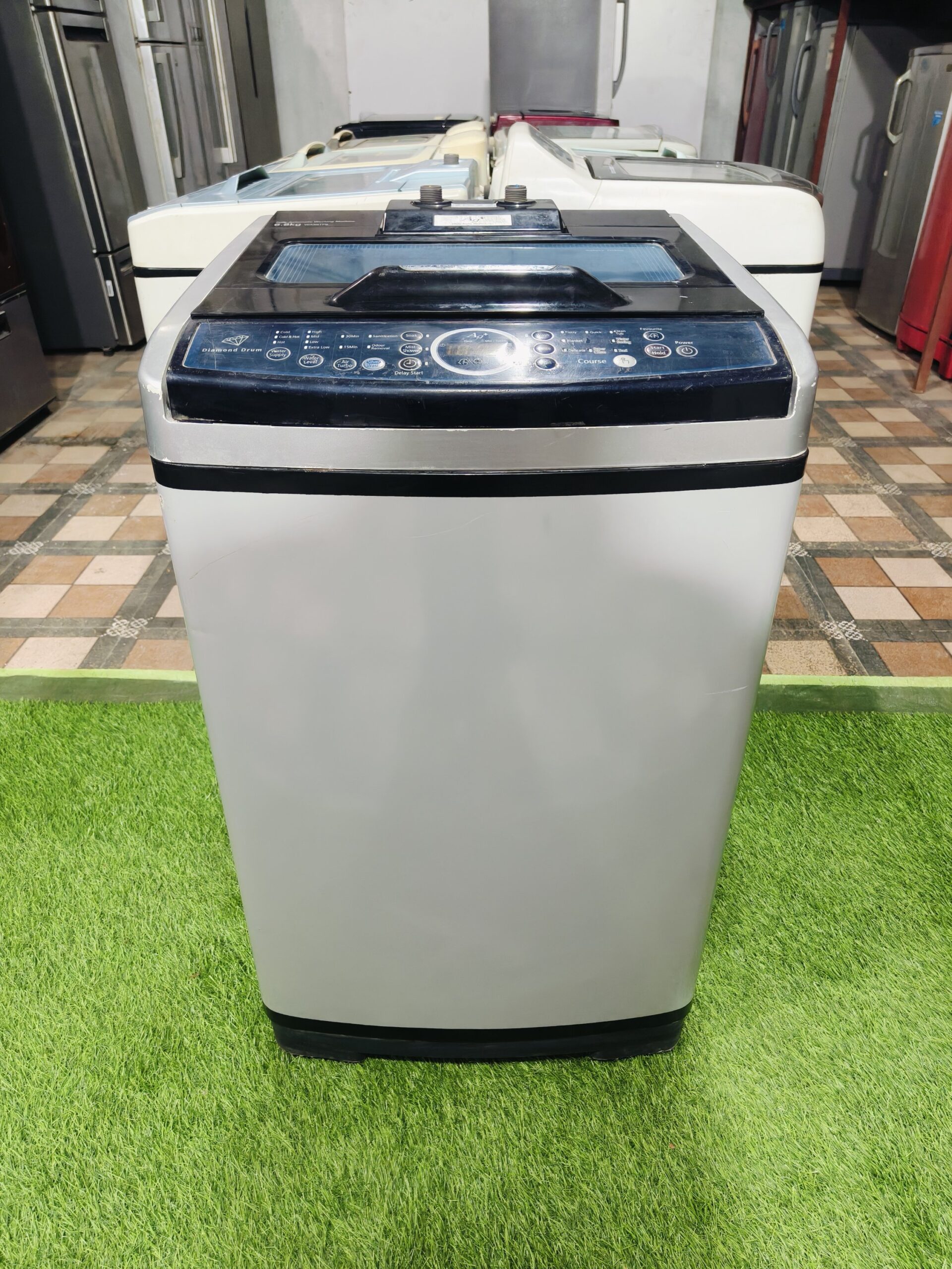 Samsung ag+ silver nano technology diamond drum 6.8 kg double colour fully automatic gently used top load washing machine - Image 2