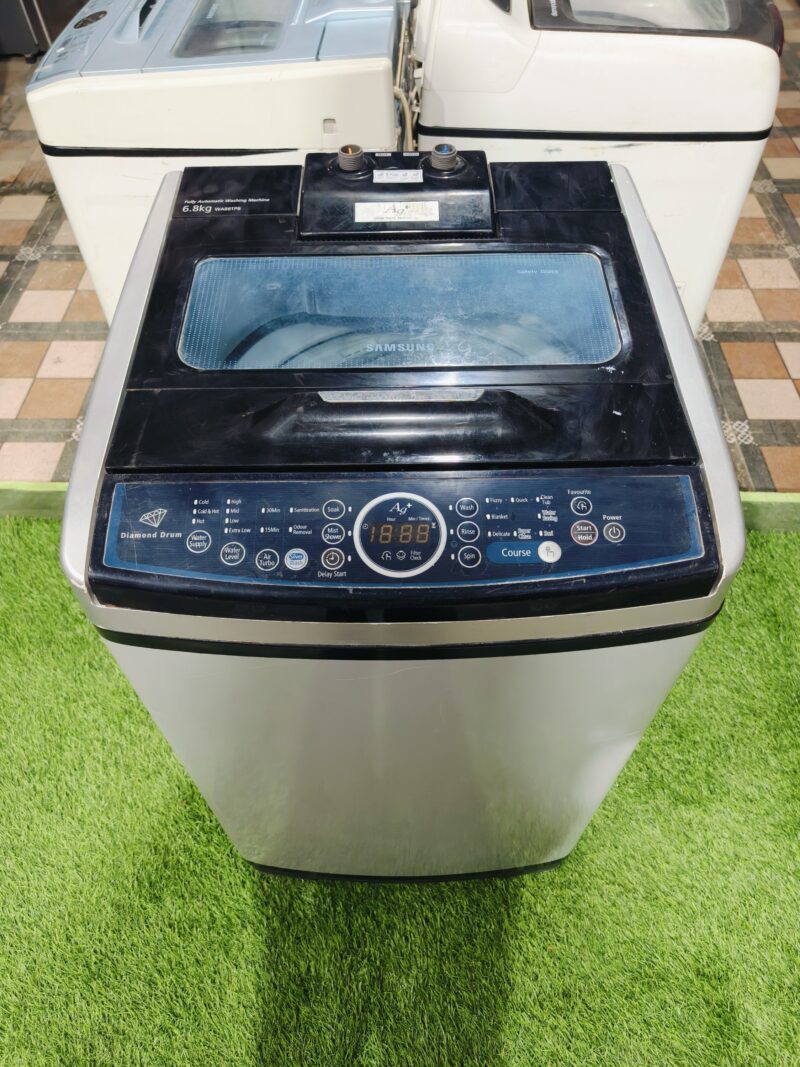 Samsung ag+ silver nano technology diamond drum 6.8 kg double colour fully automatic gently used top load washing machine