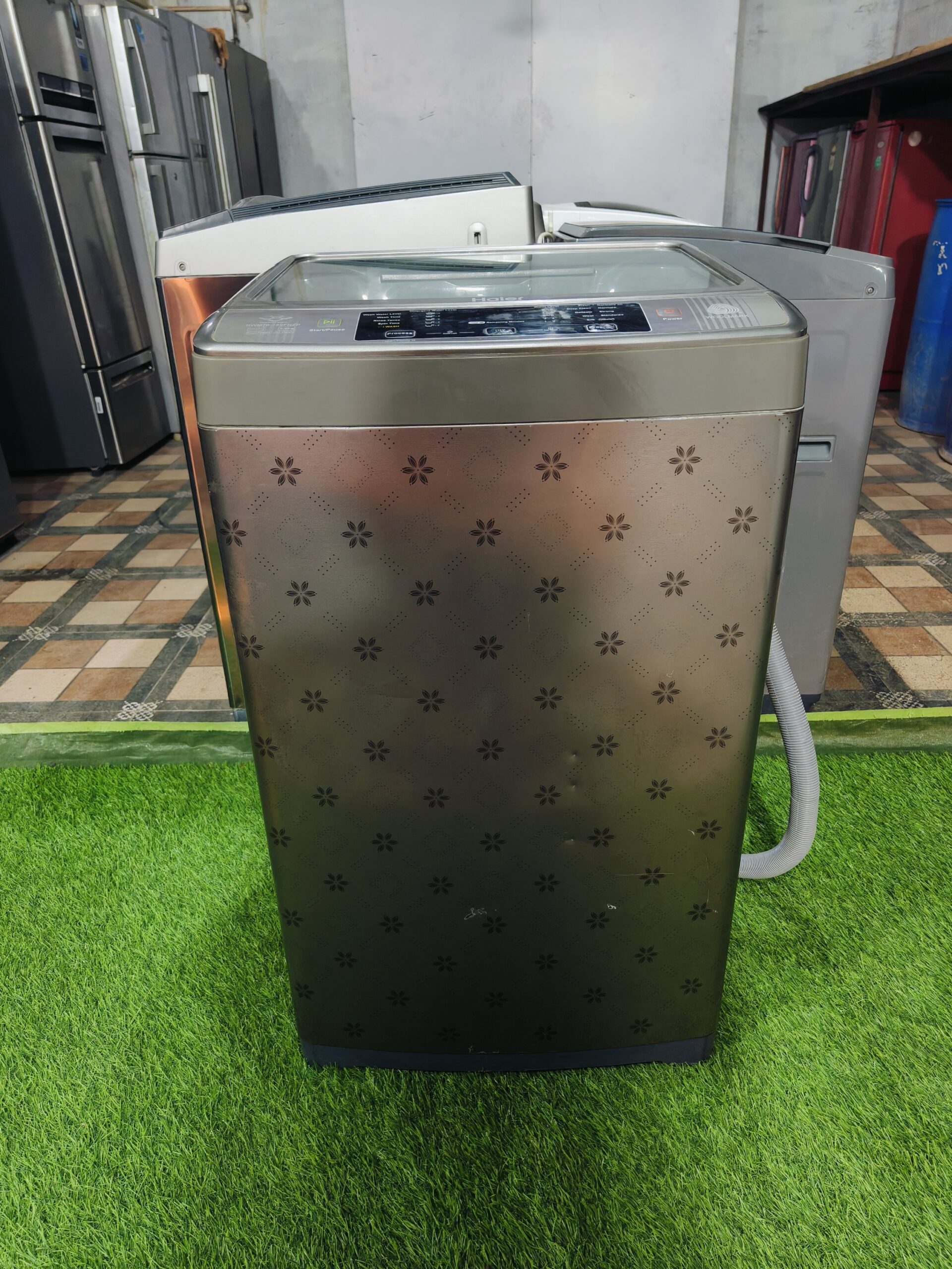 Haier woolmark jet wash 7 kg fully automatic gently used top load flower model washing machine - Image 2