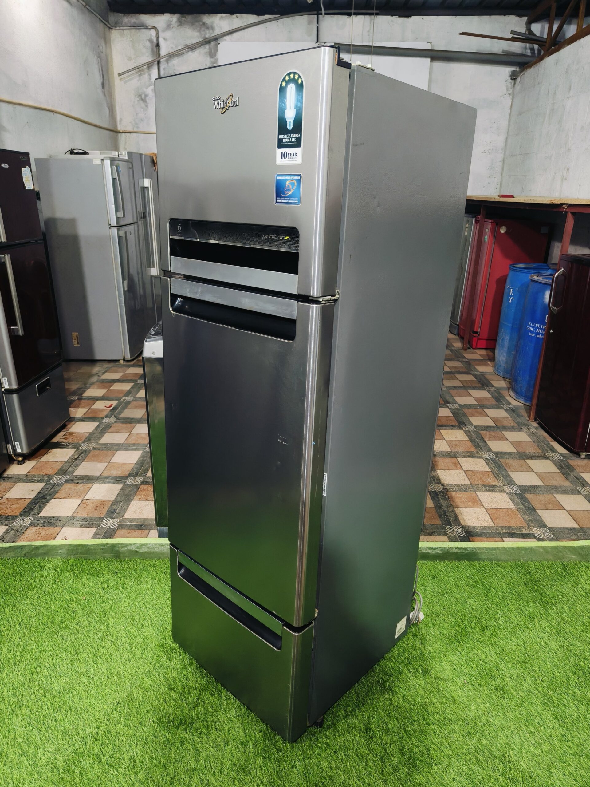 Whirlpool 6th sense proton silver & black in colour 330 ltr gently used triple door refrigerator - Image 6