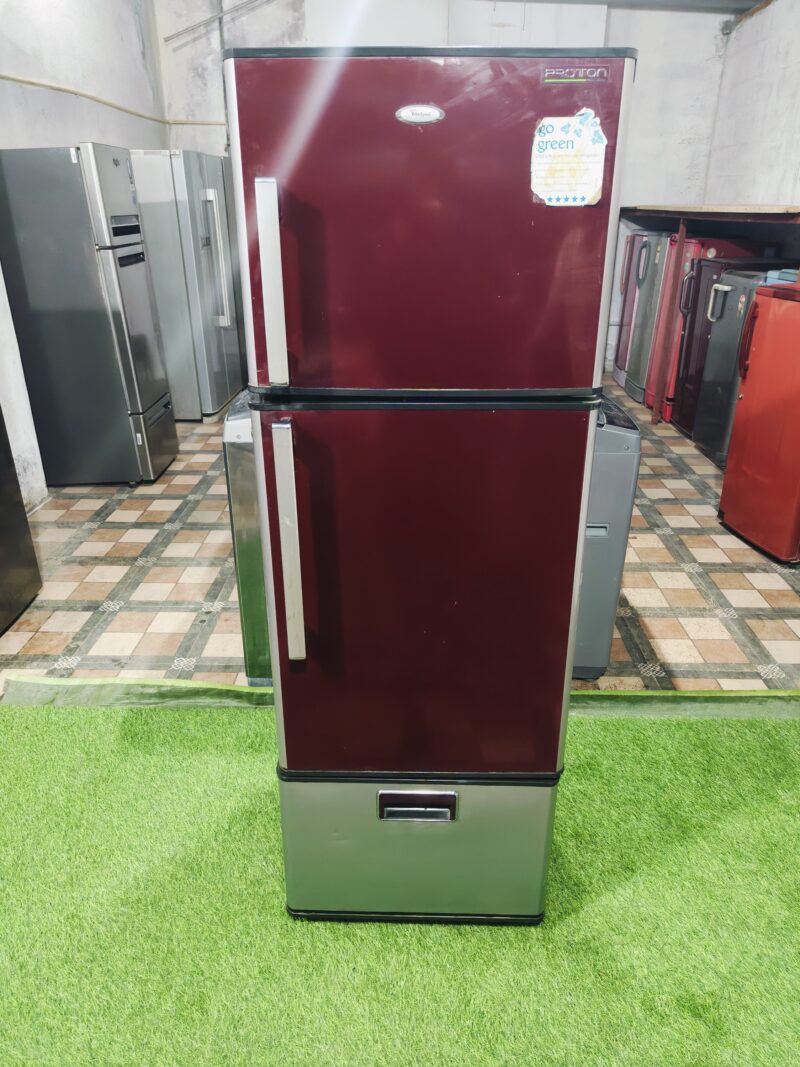 Whirlpool proton maroon and silver in colour 280 ltr 3 door refrigerator