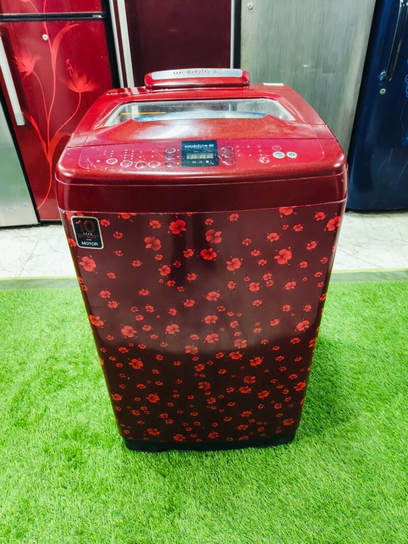 Samsung wobble technology 6.5 kg red flower model gently used fully automatic top load washing machine
