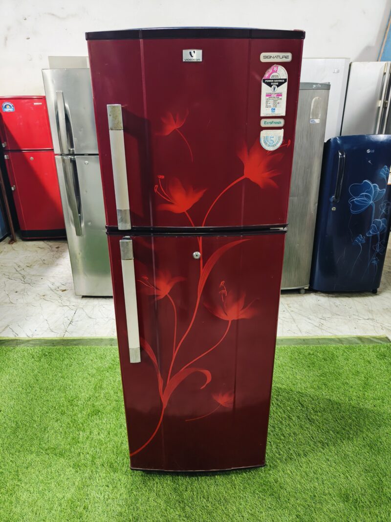 Videocon signature red flower model 260 ltr used double door refrigerator