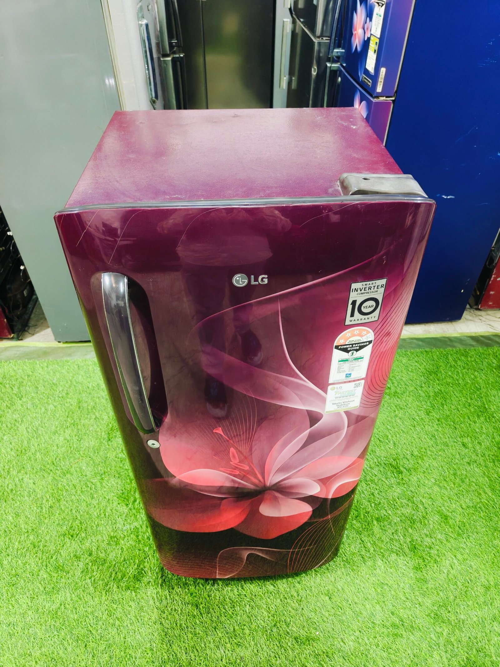 LG smart inverter 4 star energy rating gently used flower model 190 ltr single door refrigerator - Image 2
