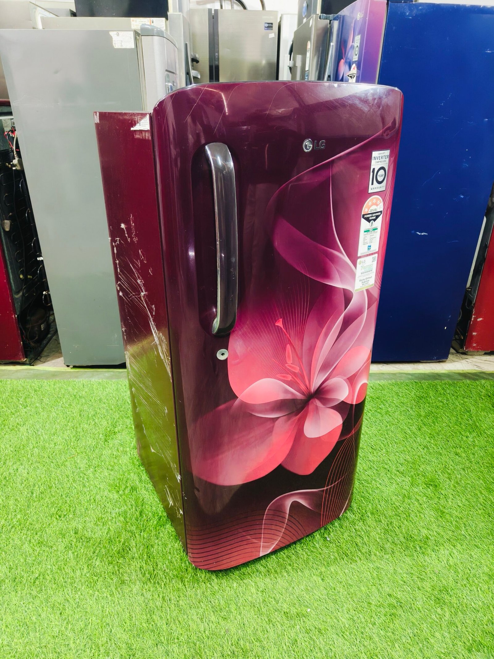 LG smart inverter 4 star energy rating gently used flower model 190 ltr single door refrigerator - Image 5