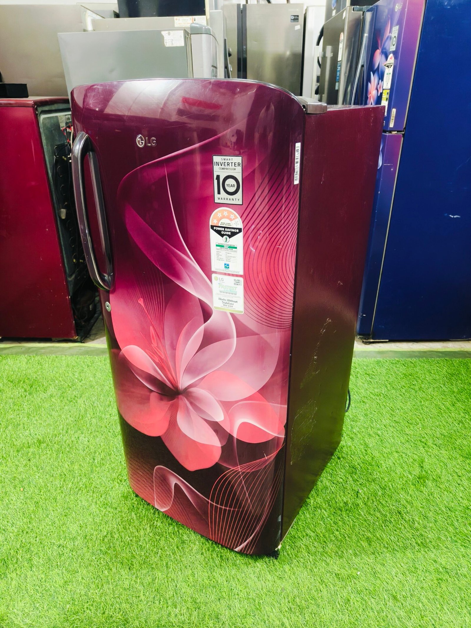 LG smart inverter 4 star energy rating gently used flower model 190 ltr single door refrigerator - Image 4