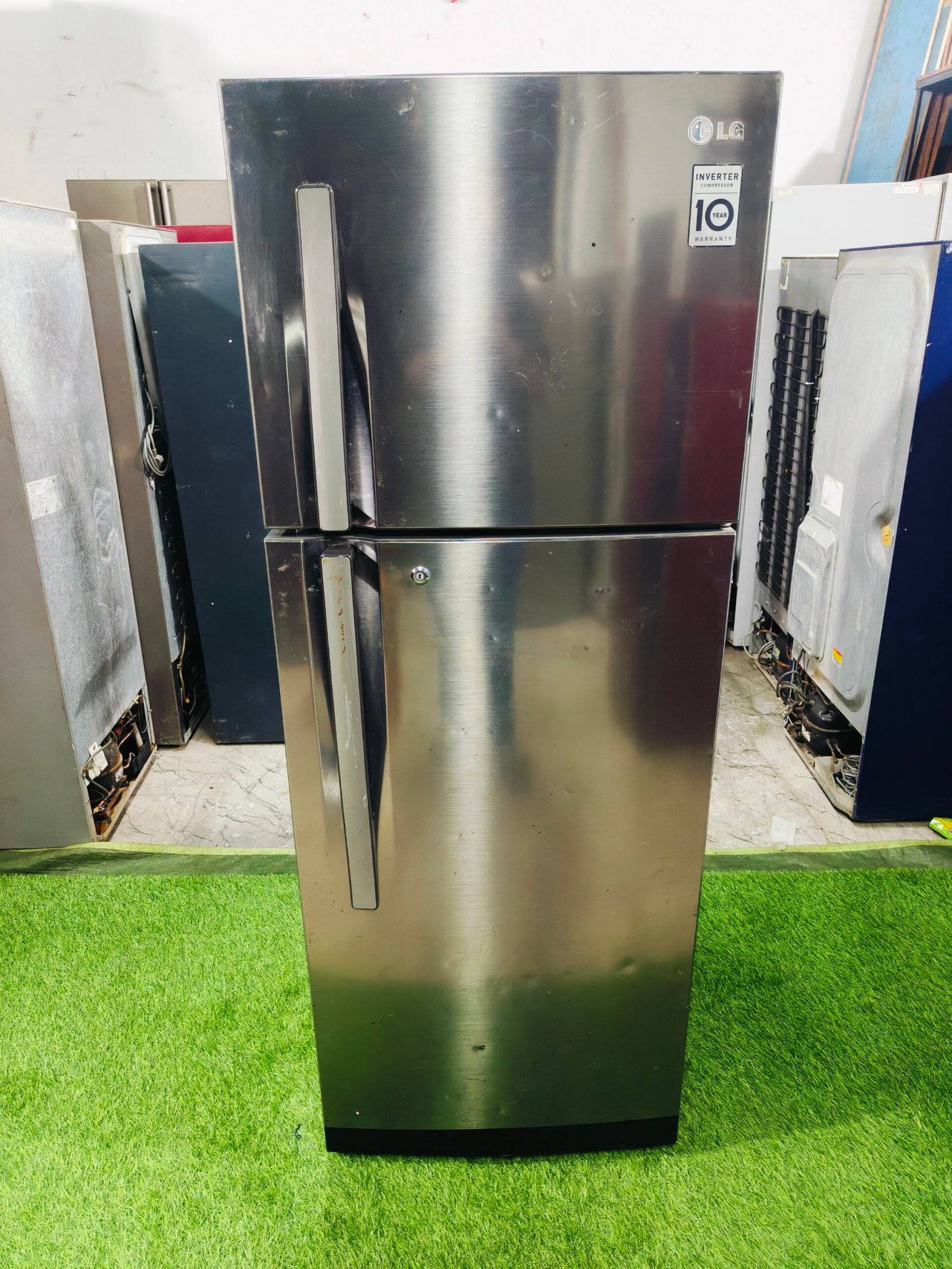 LG smart inverter steel finish 280 ltr gently used double door refrigerator