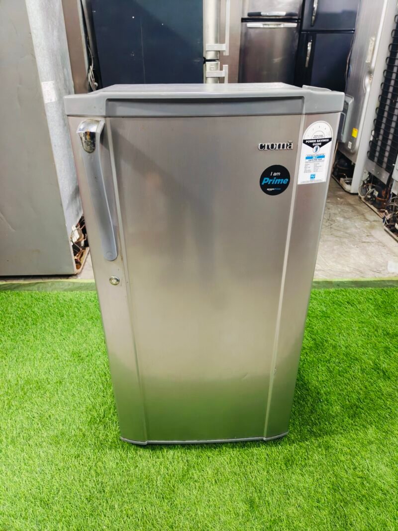 Croma steel finish 4 star energy rating 190 ltr gently used single door refrigerator
