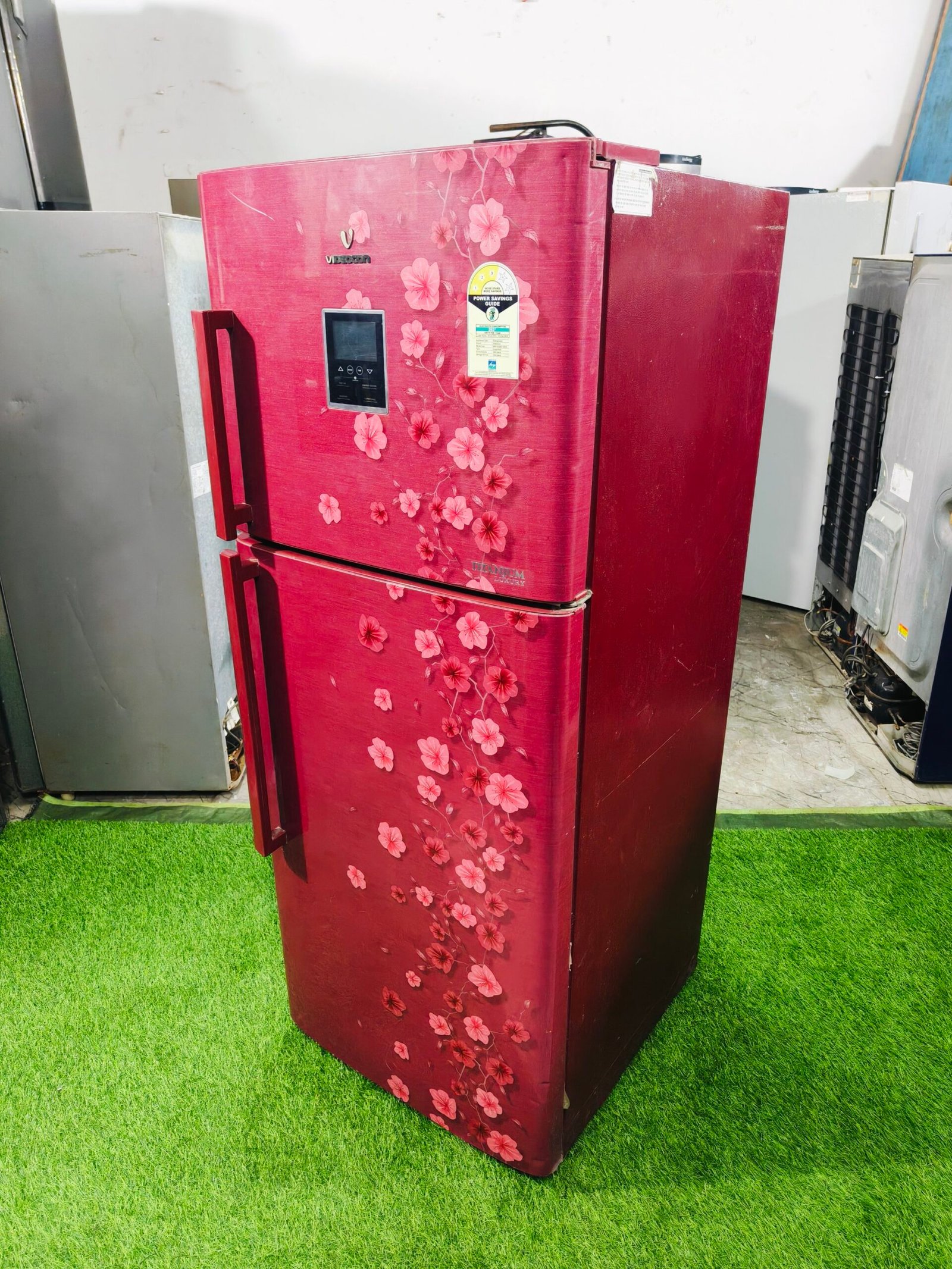 Videocon titanium luxury 280 ltr pink flower model double door refrigerator - Image 4