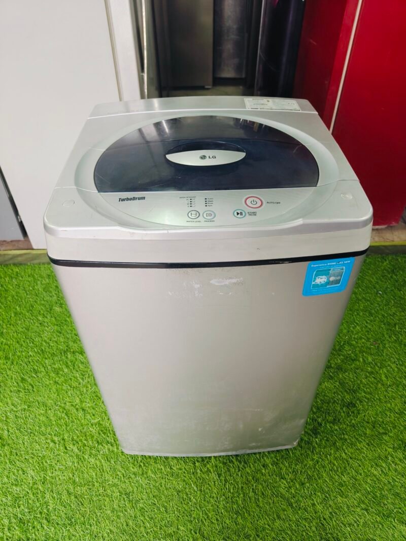 LG fuzzy logic silver in colour 6.2 kg fully automatic top load washing machine