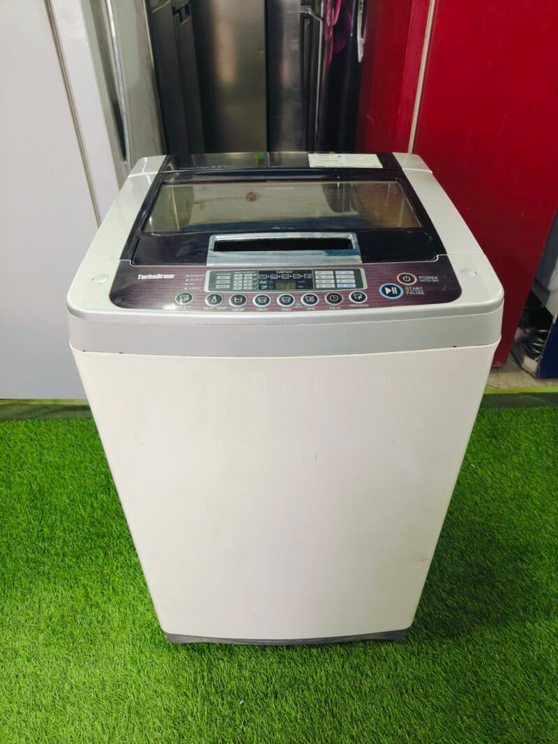 LG fuzzy logic turbo drum 6.2 kg gently used double colour fully automatic top load washing machine