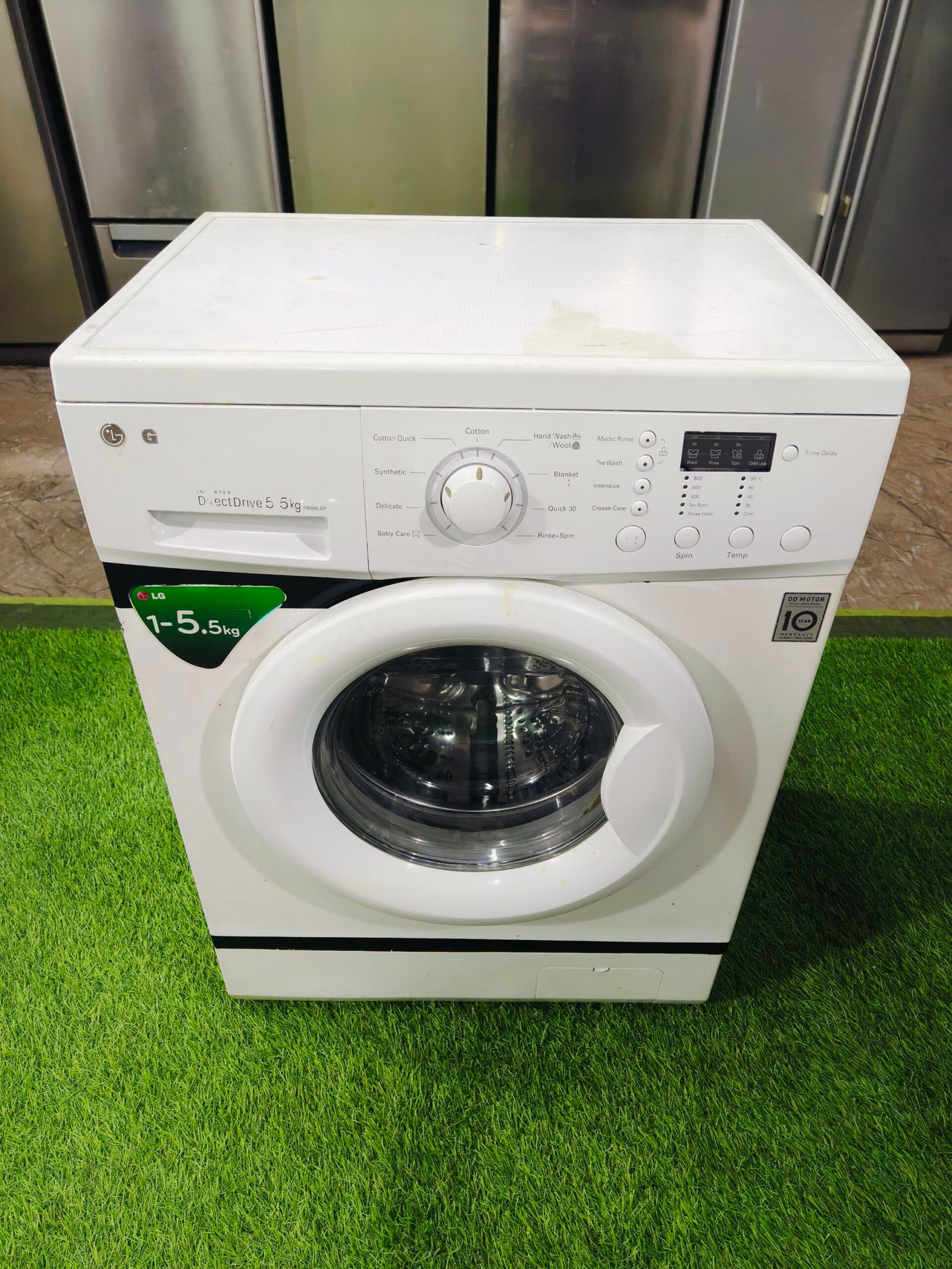 LG digital inverter direct drive 5.5 kg double colour fully automatic gently used front load washing machine - Image 2