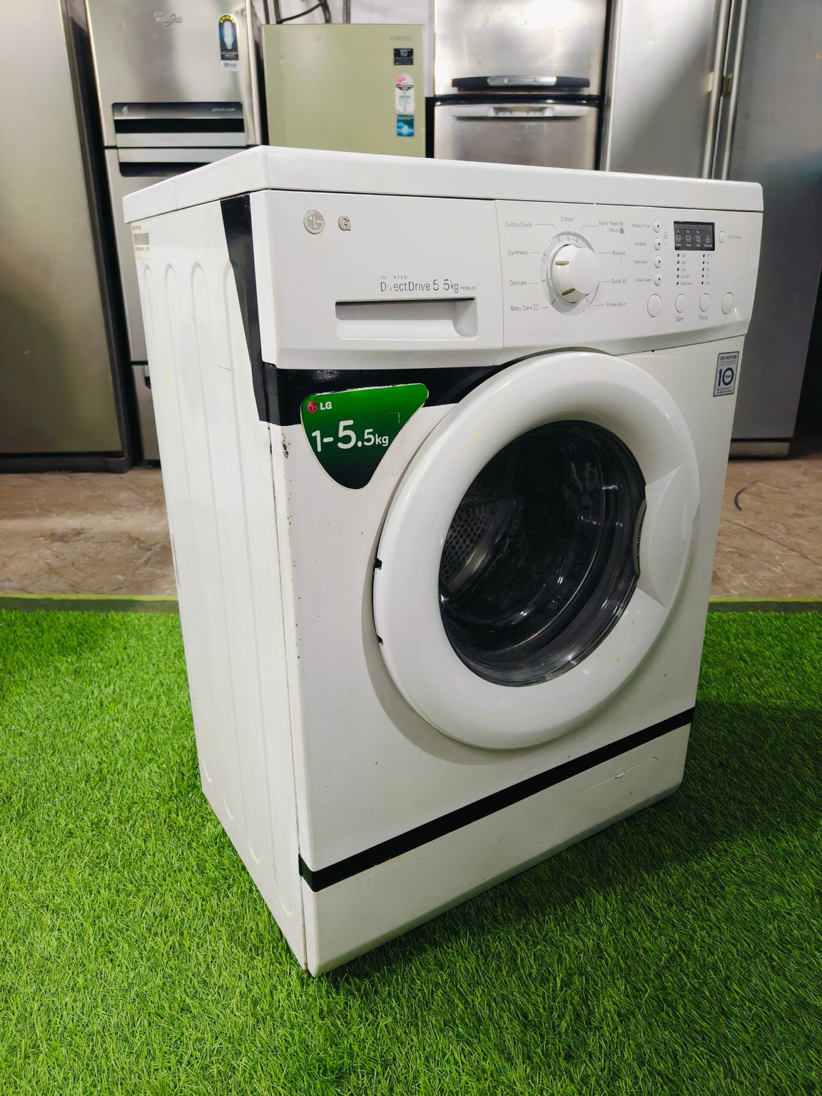 LG digital inverter direct drive 5.5 kg double colour fully automatic gently used front load washing machine - Image 4