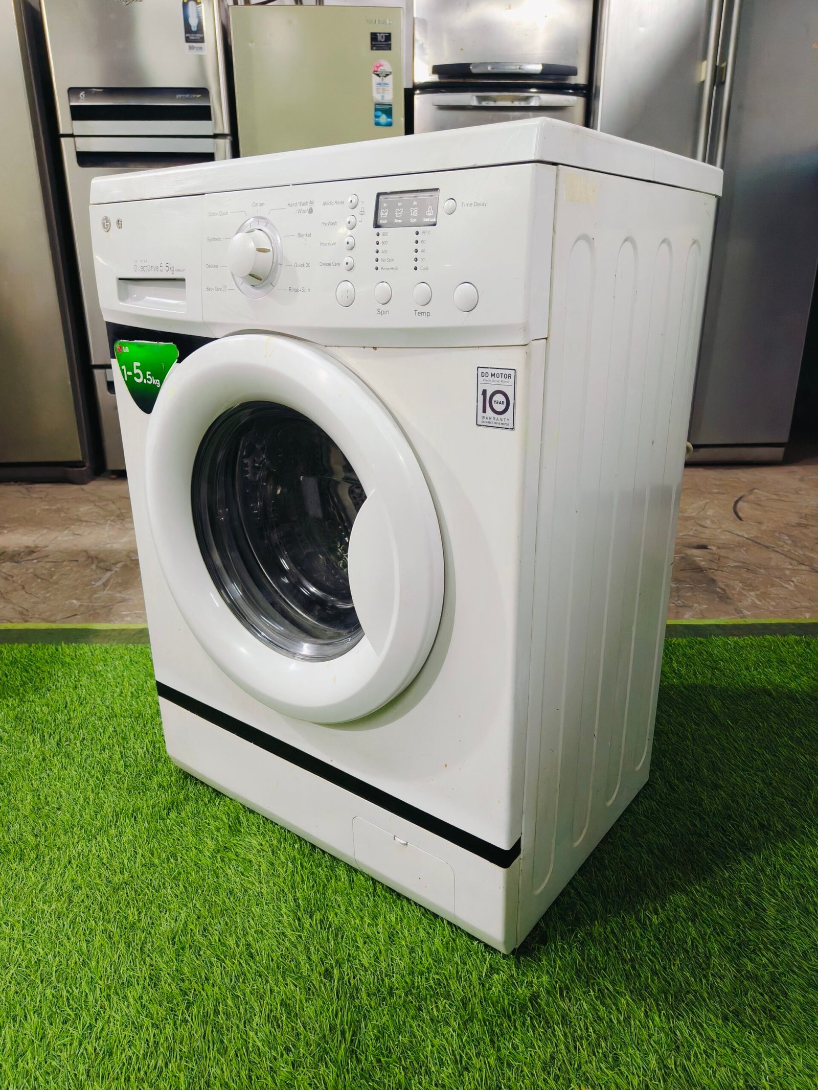 LG digital inverter direct drive 5.5 kg double colour fully automatic gently used front load washing machine - Image 5