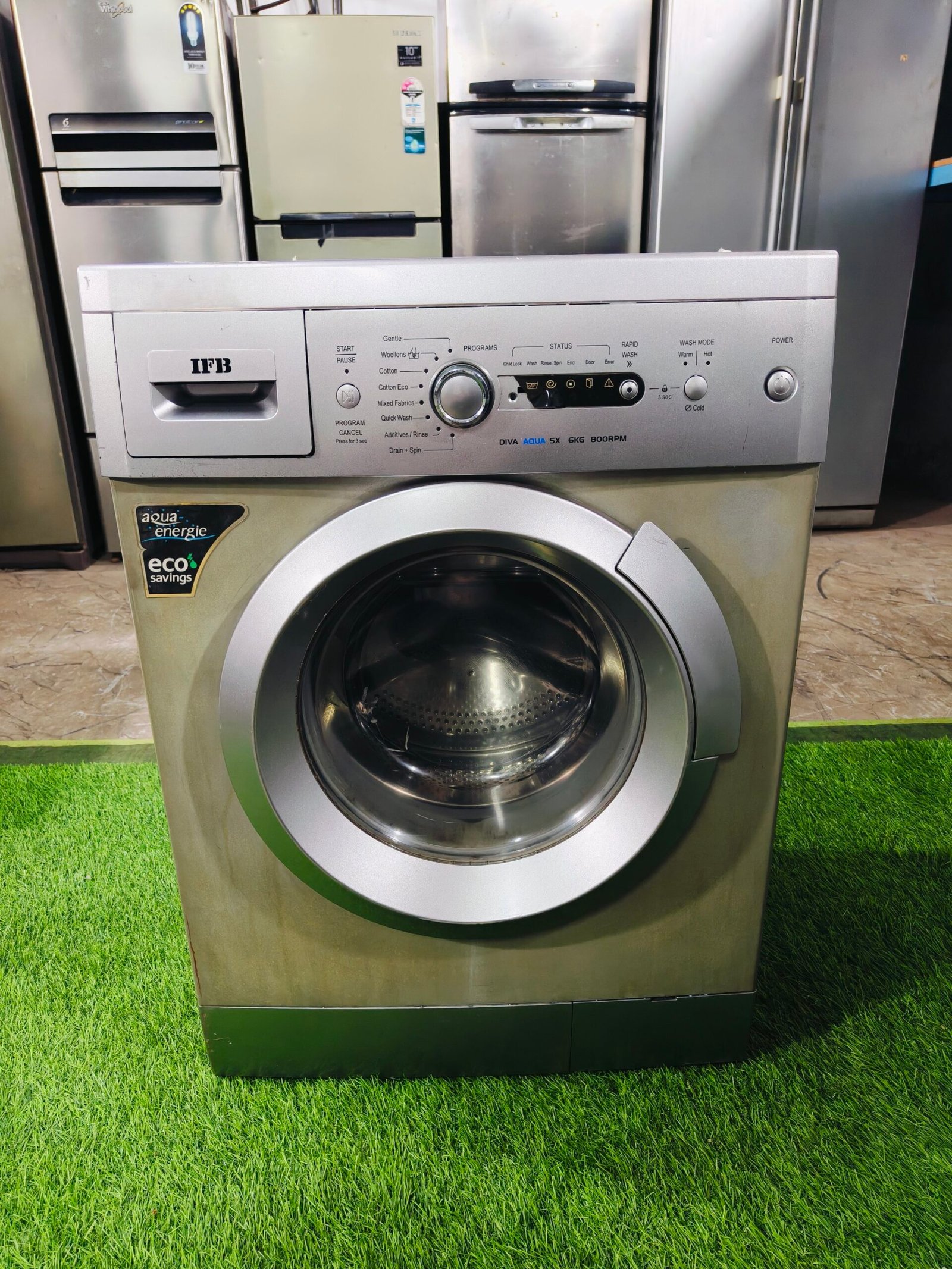 IFB diva aqua sx 6 kg silver in colour fully automatic front load washing machine