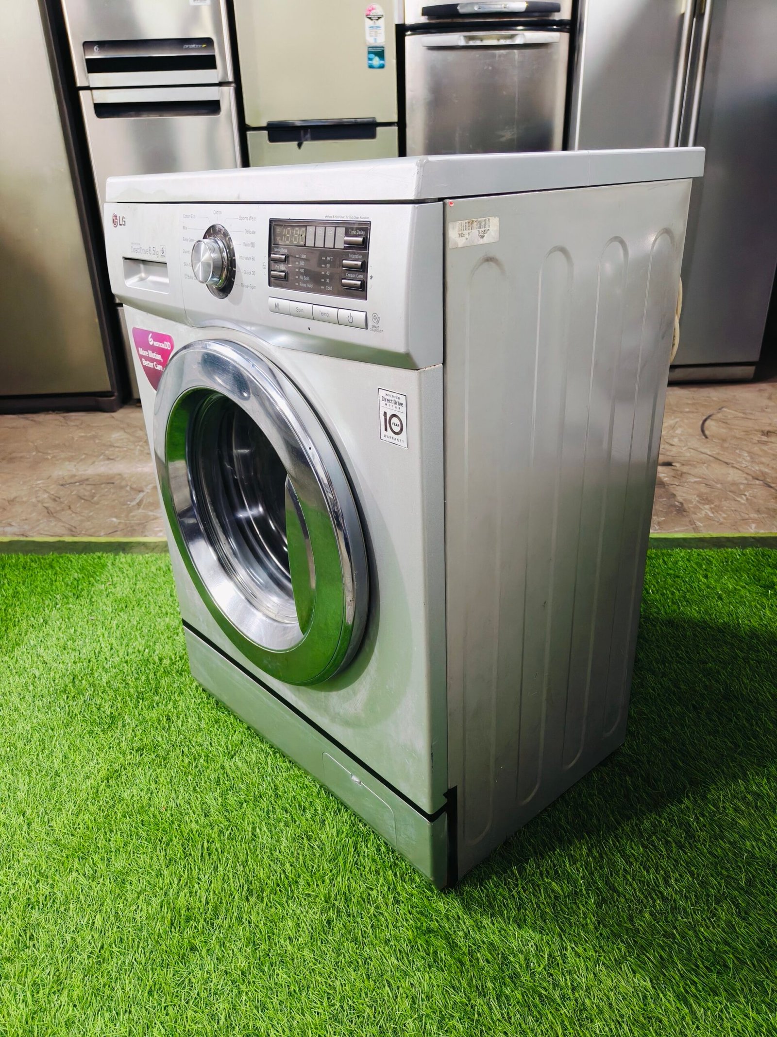 LG direct drive digital inverter 6.5 kg silver in colour fully automatic front load washing machine - Image 4