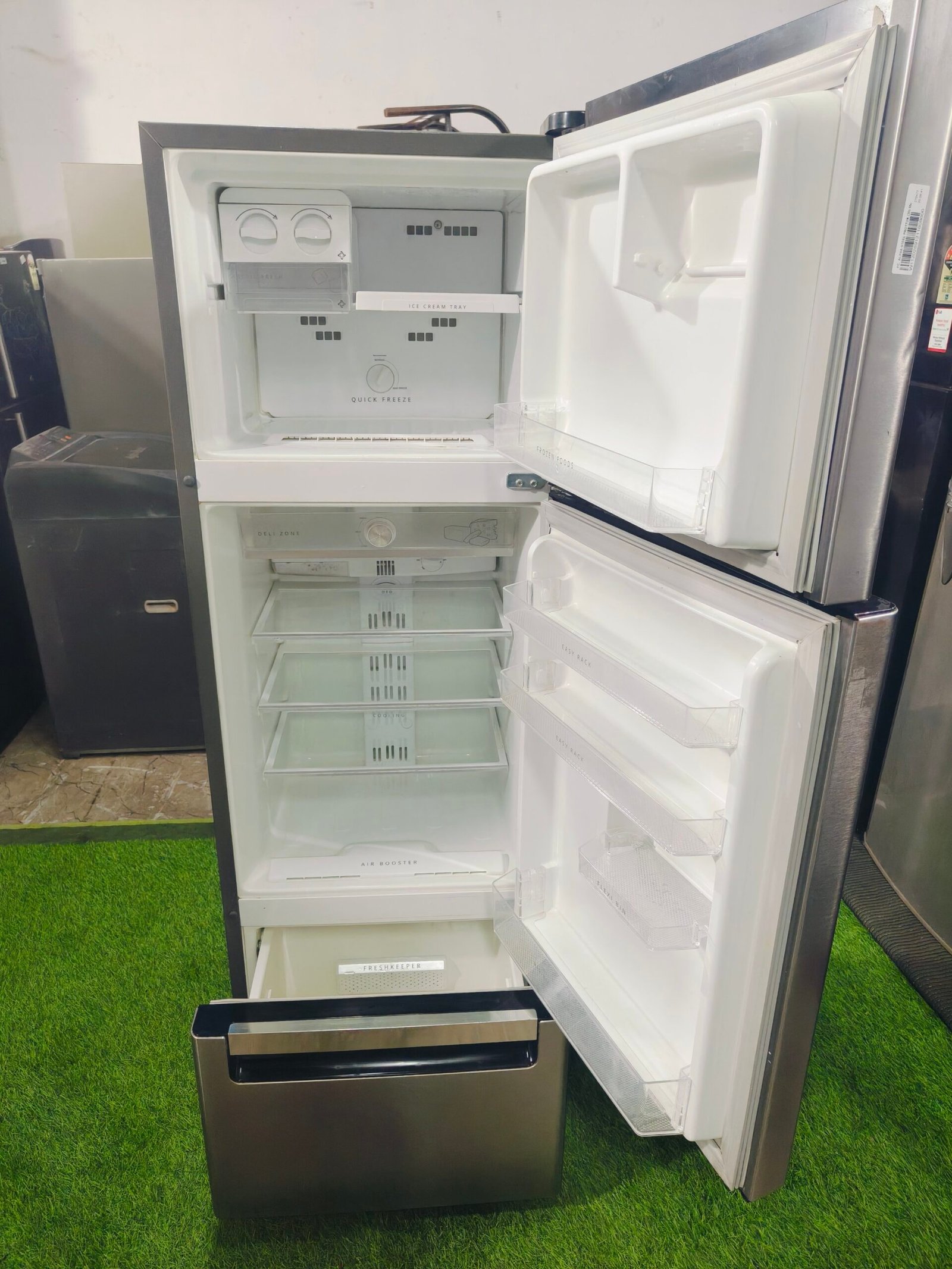 Whirlpool 6th sense proton with 5 star energy rating Steel finish 260 ltr 3 door like new condition used refrigerator - Image 3