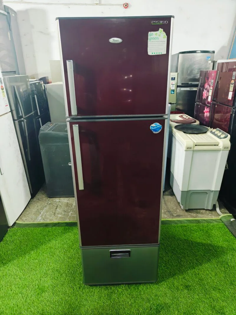 Whirlpool proton 5 star energy rating silver & maroon in colour 350 ltr gently used 3 door refrigerator