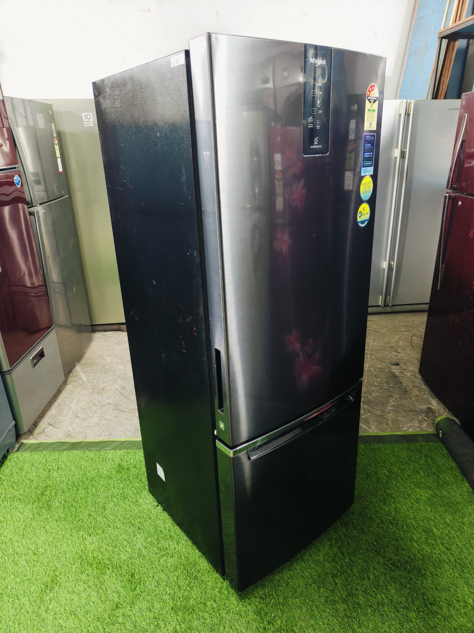 Whirlpool home connect intellisense inverter technology steel finish like new condition 330 ltr double door bottom freezer refrigerator - Image 4