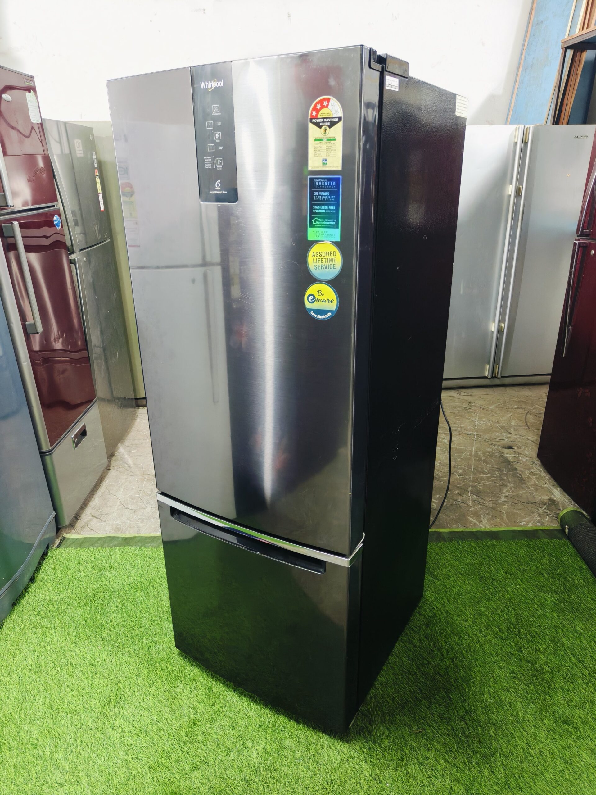 Whirlpool home connect intellisense inverter technology steel finish like new condition 330 ltr double door bottom freezer refrigerator - Image 5