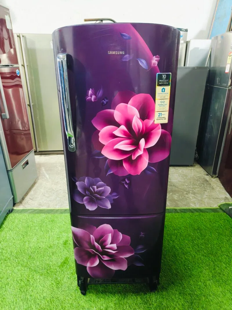 Samsung digital inverter 5 star energy rating pink flower model 240 ltr jumbo single door refrigerator