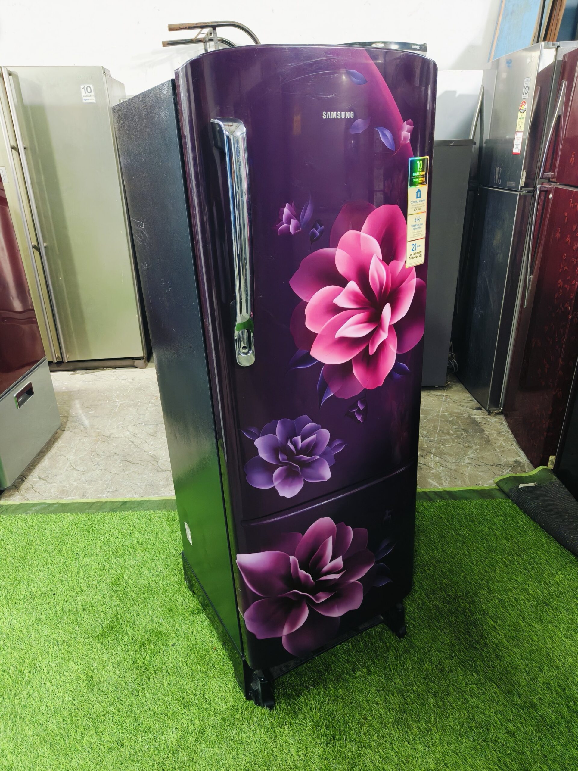 Samsung digital inverter 5 star energy rating pink flower model 240 ltr jumbo single door refrigerator - Image 4