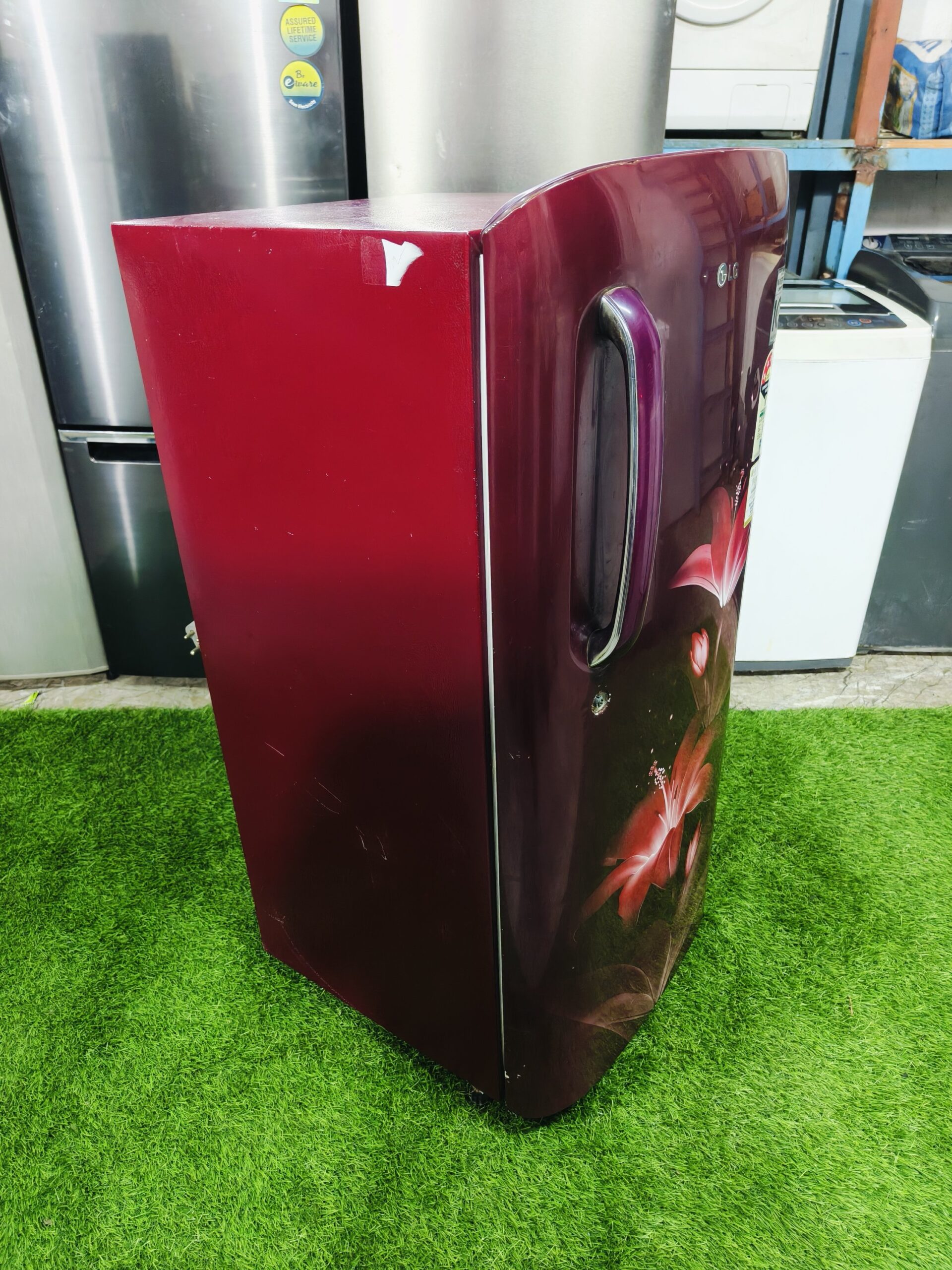 LG smart inverter 5 star energy rating pink flower model 190 ltr gently used single door refrigerator - Image 5