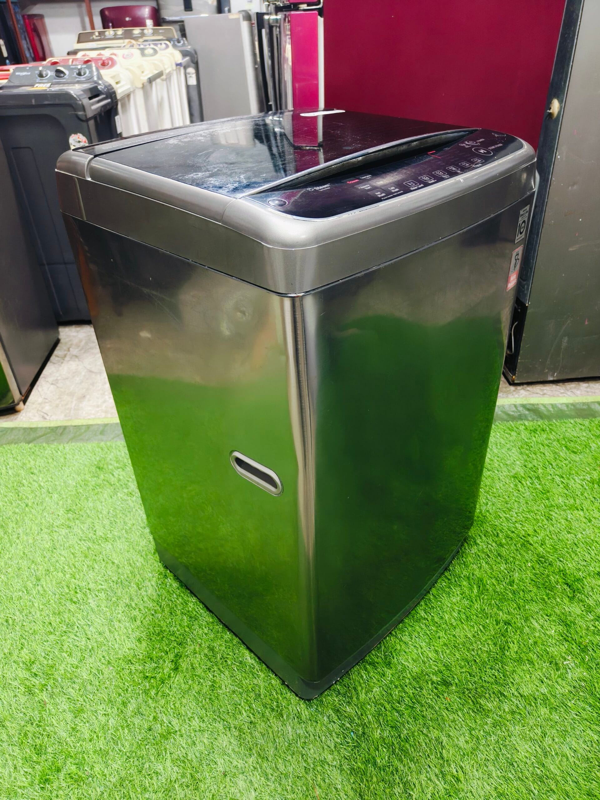 LG steam direct drive digital inverter 5 star energy rating steel finish in colour fully automatic 10 kg top load washing machine - Image 4