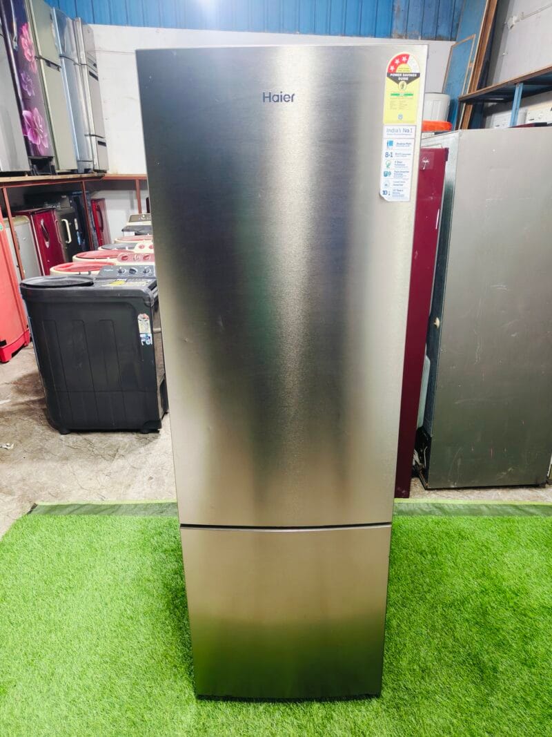 Haier steel finish home connect twin inverter technology with bottom freezer 280 ltr gently used double door refrigerator