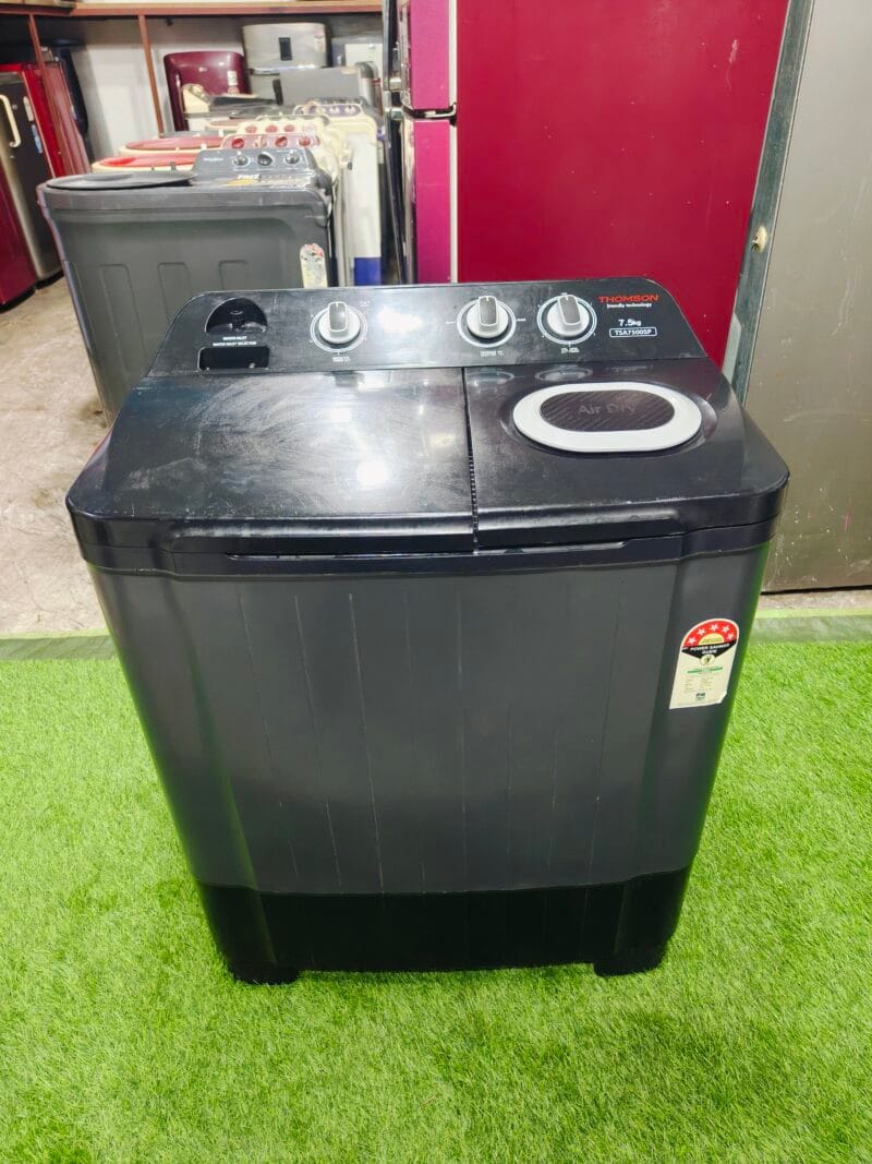Thomson 5 star energy rating 7.5 kg black in colour gently used semi-automatic washing machine