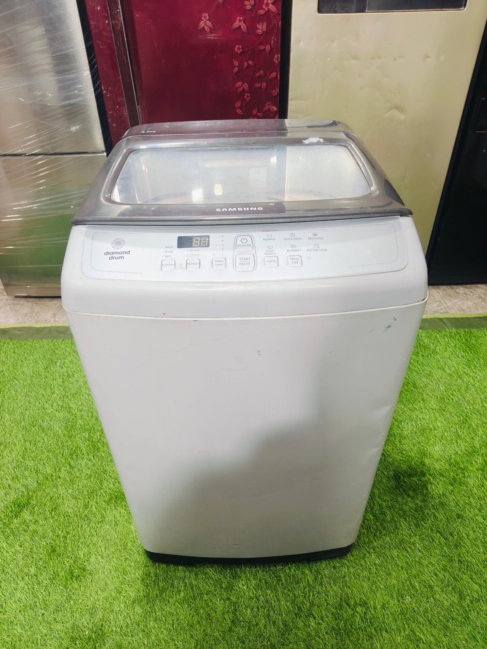Samsung diamond drum 6.2 kg fully automatic top load used washing machine