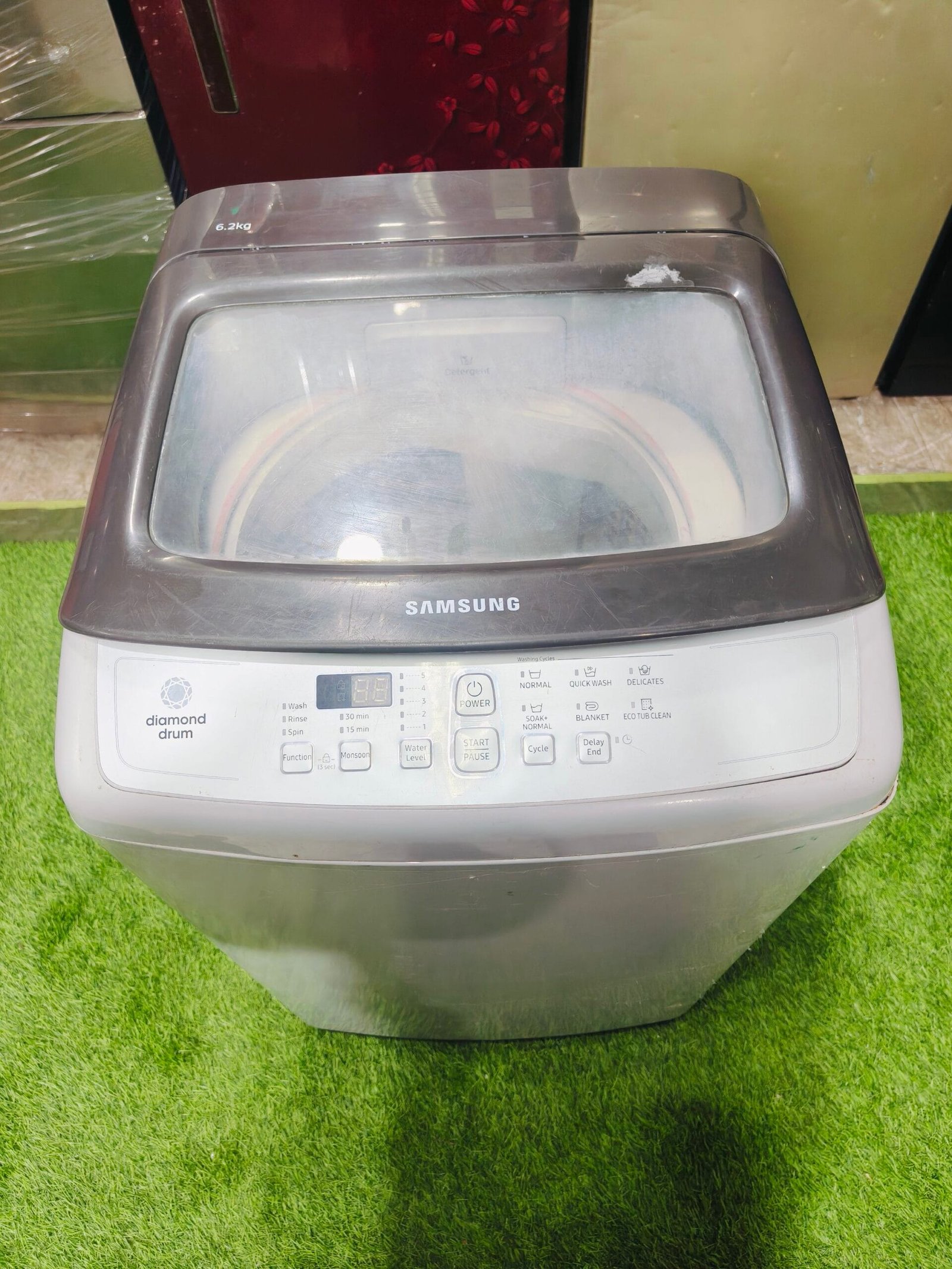 Samsung diamond drum 6.2 kg fully automatic top load used washing machine - Image 2