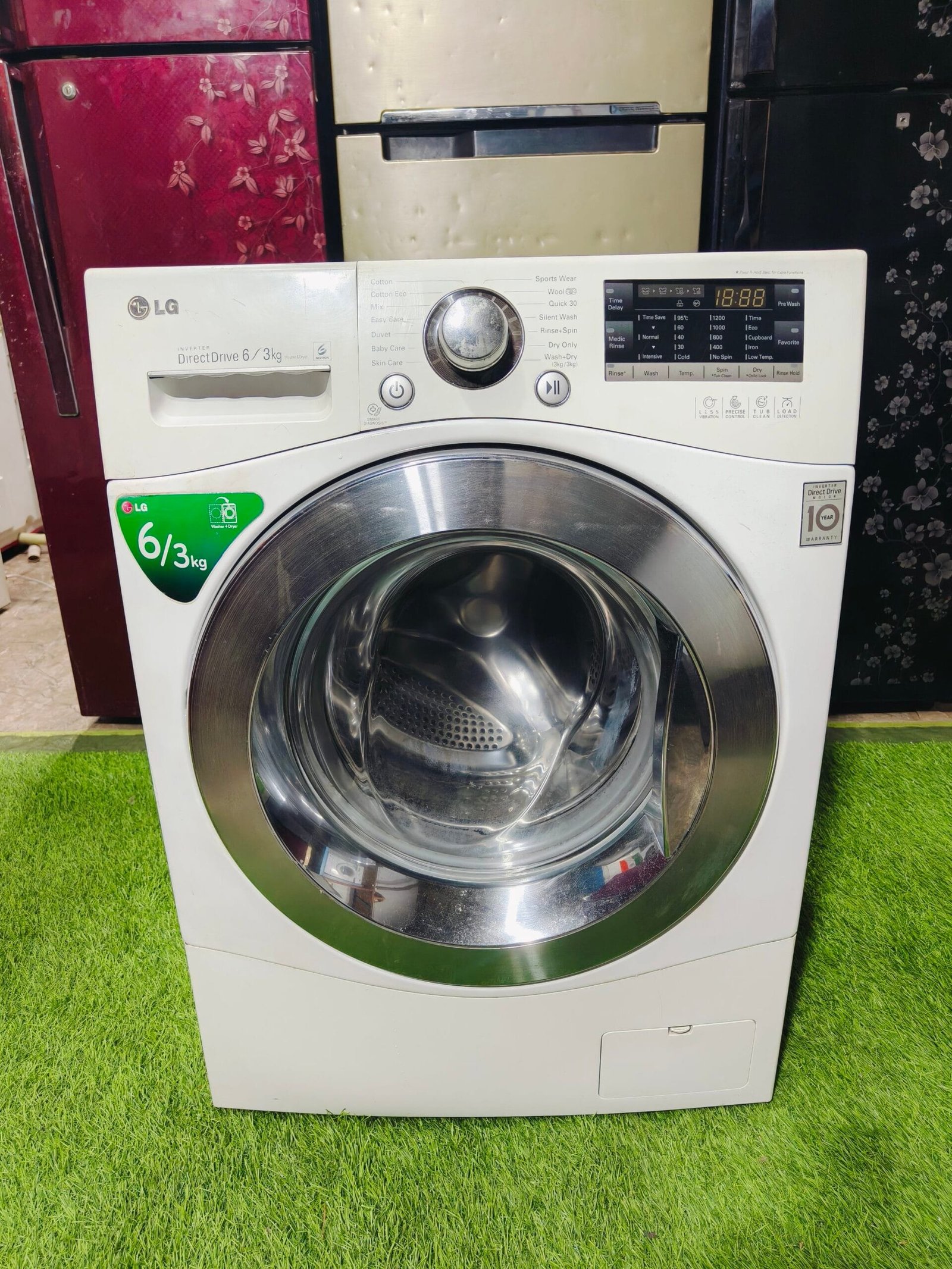LG 5 star energy rating 6th motion digital inverter direct drive 6/3 kg washer & dryer fully automatic gently used front load washing machine