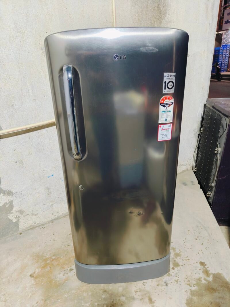 LG 220 L Single Door Refrigerator – Steel Finish with Stand Base | Refurbished