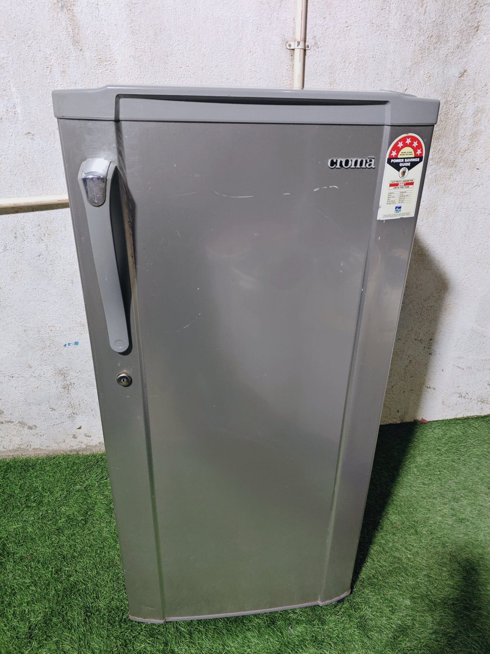 Croma 190 L Single Door Refrigerator – Silver/Steel Finish | Refurbished