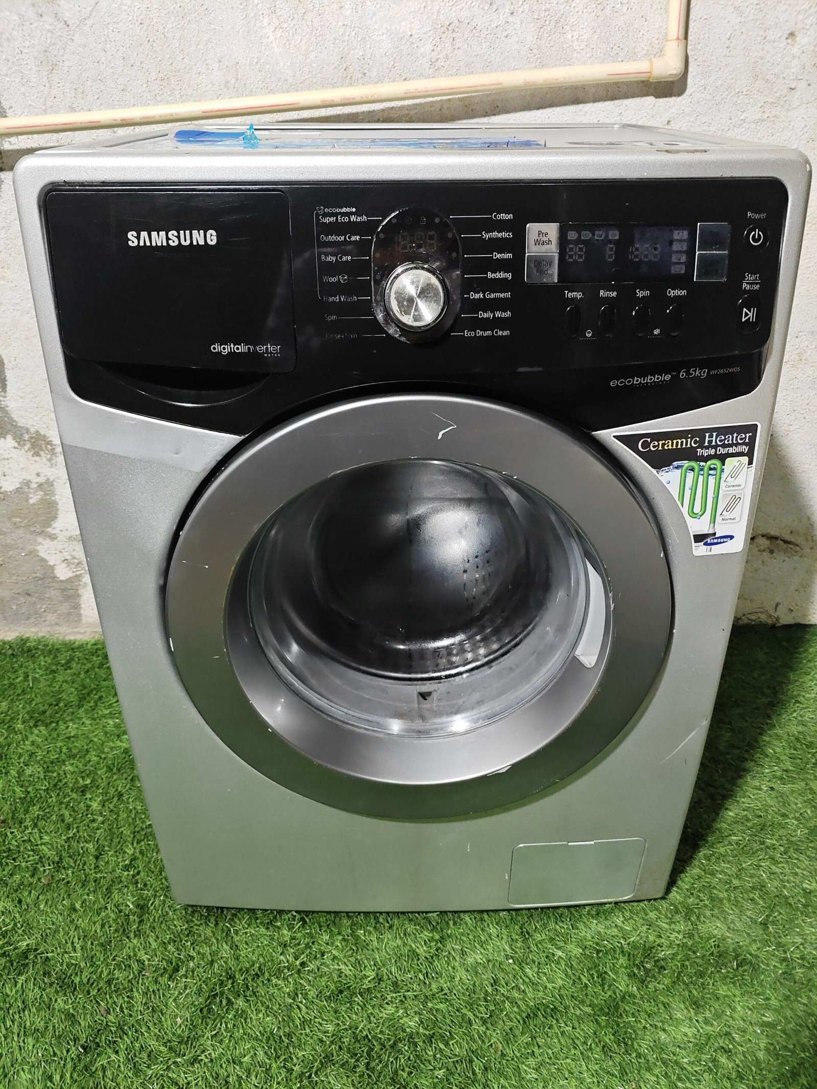 Samsung 6.5 kg EcoBubble Fully Automatic Washing Machine – Silver - Image 2