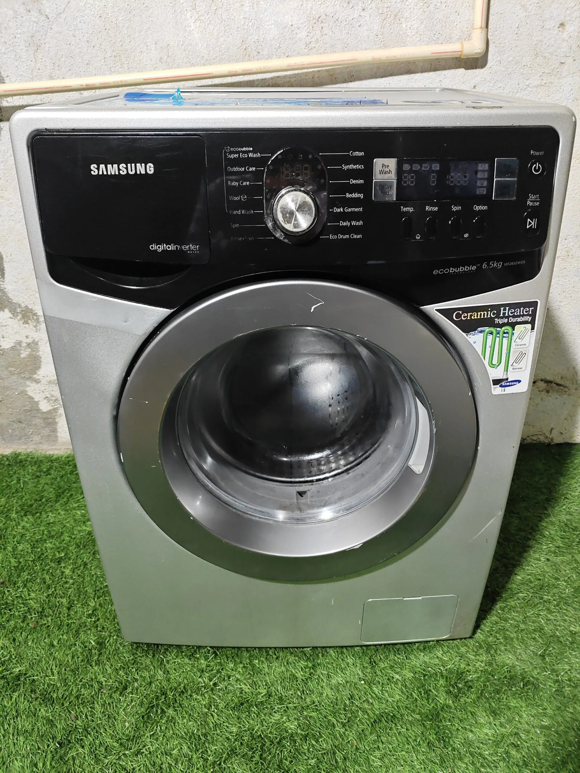 Samsung 6.5 kg EcoBubble Fully Automatic Washing Machine – Silver - Image 2