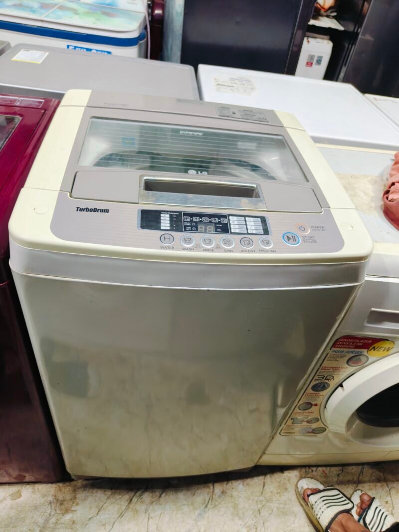 LG fuzzy logic turbo drum 6.2 kg fully automatic gently used top load washing machine