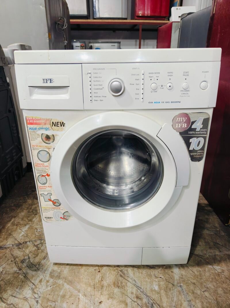 IFB eva aqua 6 kg white in colour fully automatic front load washing machine