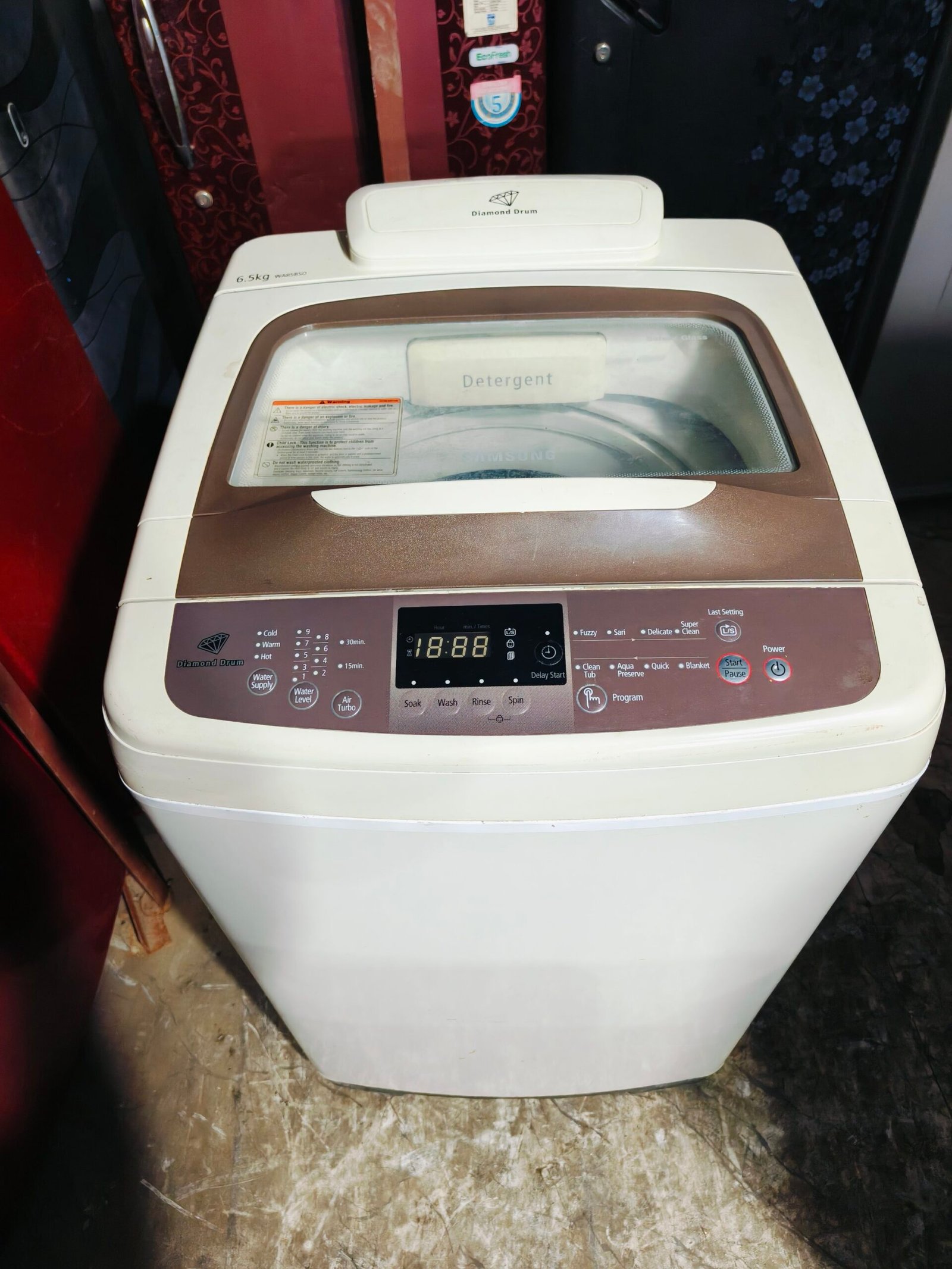 Samsung diamond drum 6.5 kg fully automatic gently used top load washing machine - Image 2